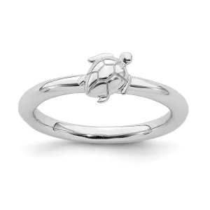 Stackable Expressions Jewelry Sterling Silver Stackable Expressions Rhodium Turtle Ring | QSK1956