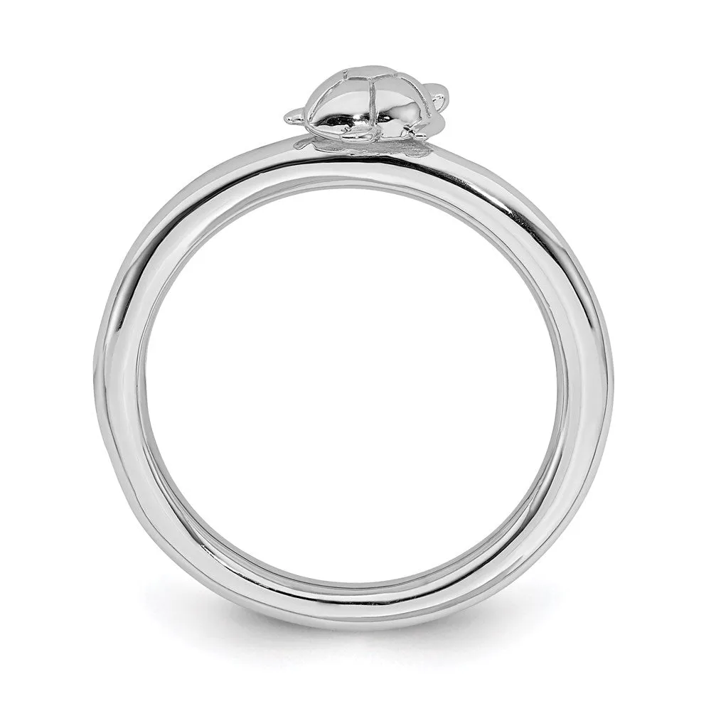Stackable Expressions Jewelry Sterling Silver Stackable Expressions Rhodium Turtle Ring | QSK1956