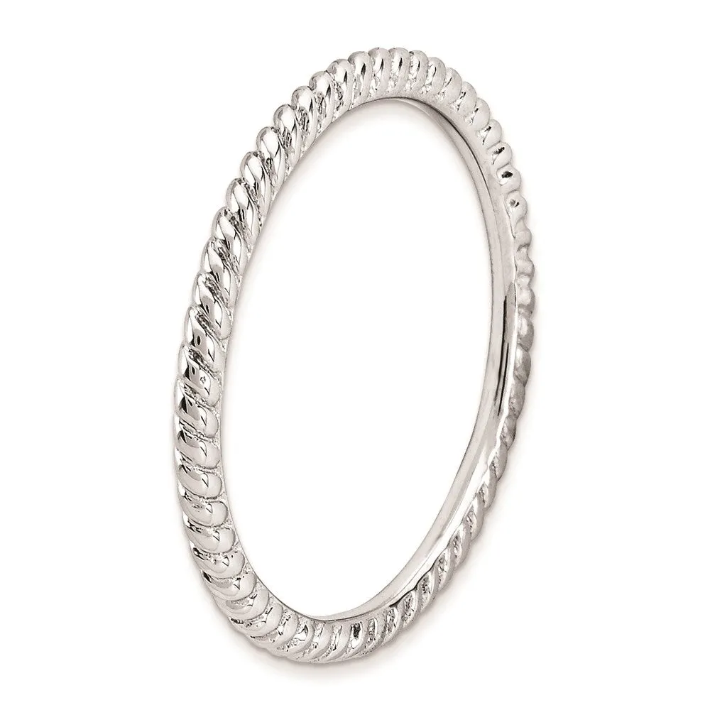 Stackable Expressions Jewelry Sterling Silver Stackable Expressions Rhodium Twisted Ring | QSK175
