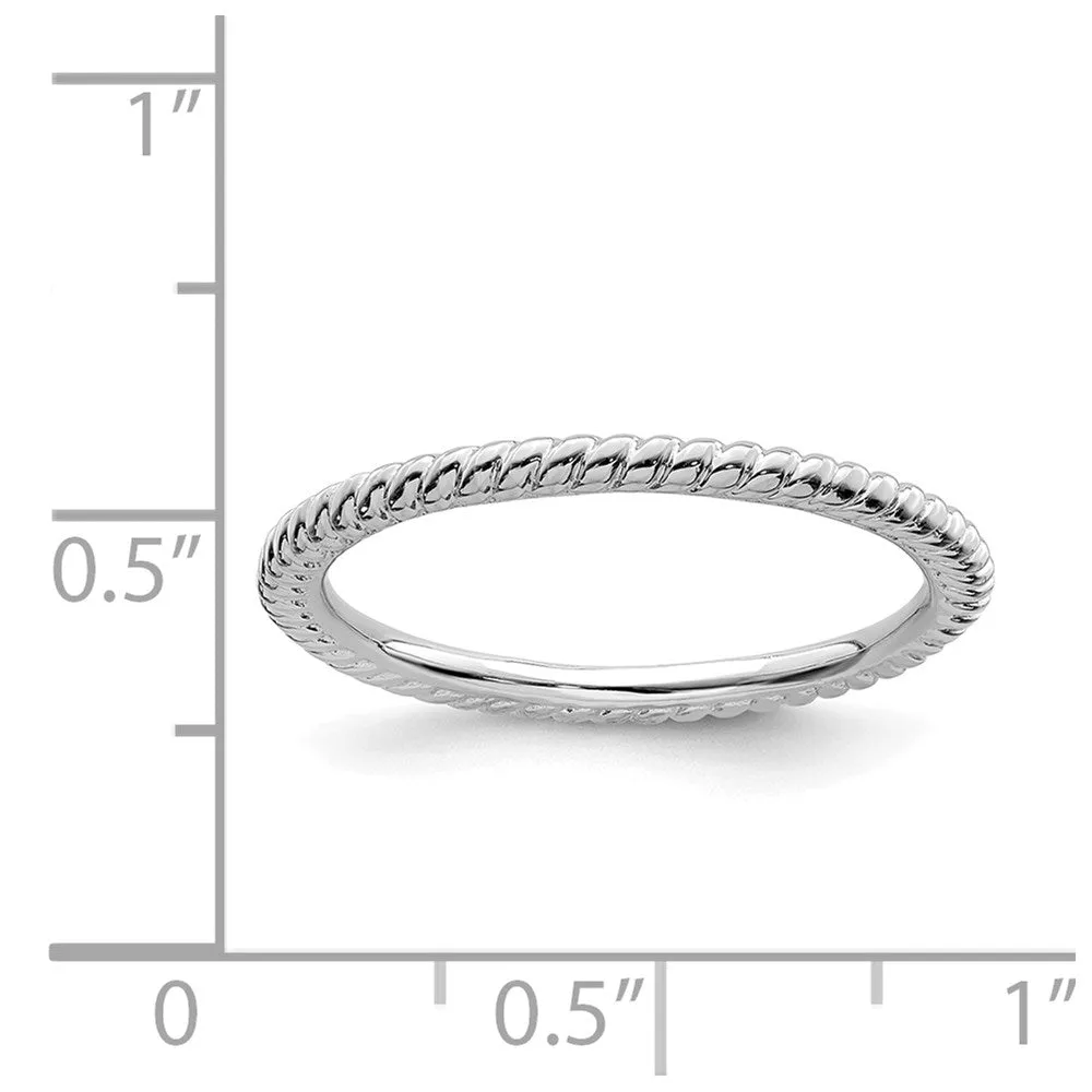 Stackable Expressions Jewelry Sterling Silver Stackable Expressions Rhodium Twisted Ring | QSK175