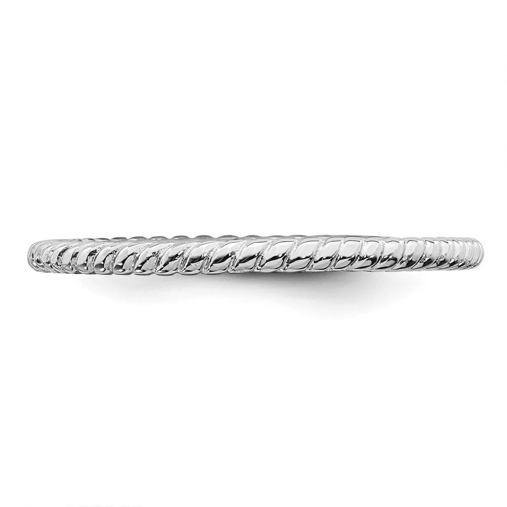Stackable Expressions Jewelry Sterling Silver Stackable Expressions Rhodium Twisted Ring | QSK175