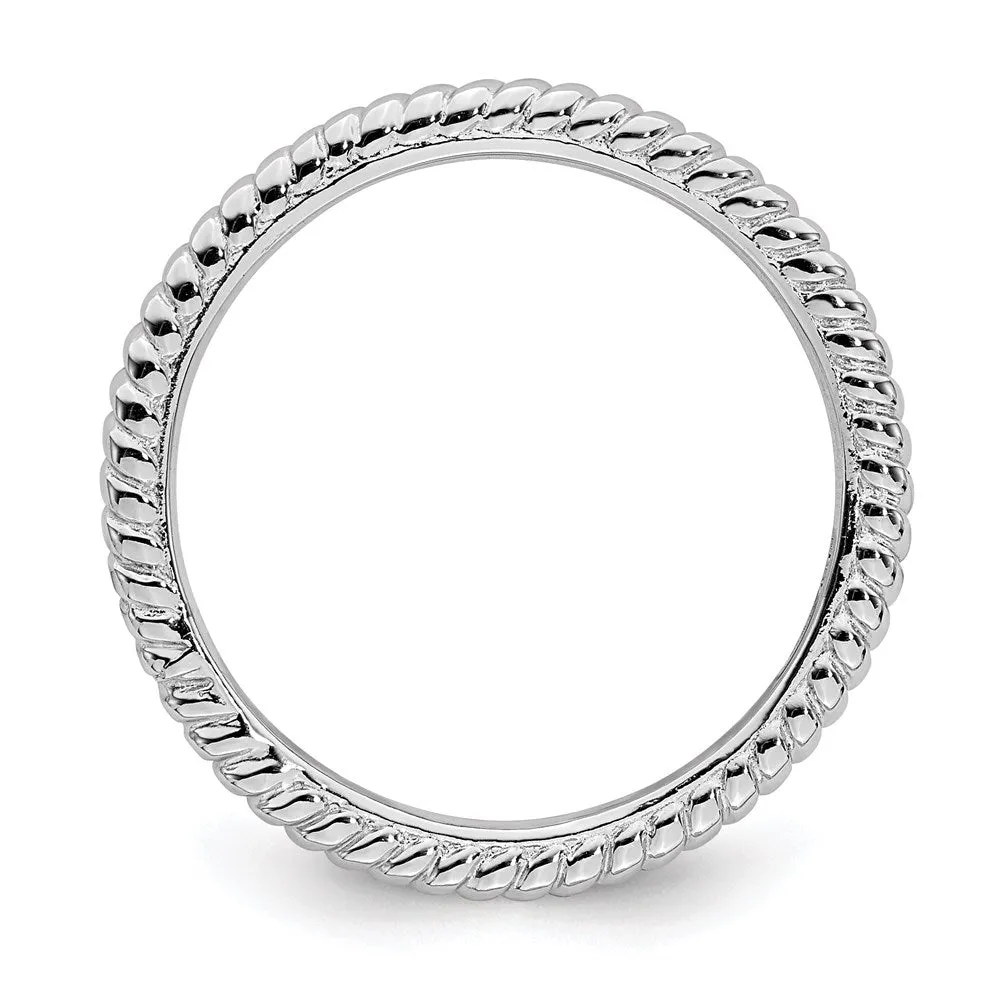 Stackable Expressions Jewelry Sterling Silver Stackable Expressions Rhodium Twisted Ring | QSK175