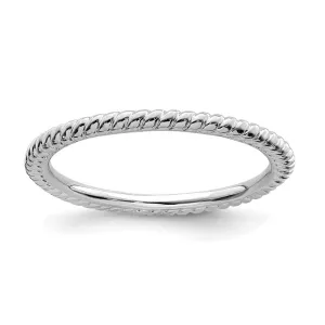 Stackable Expressions Jewelry Sterling Silver Stackable Expressions Rhodium Twisted Ring | QSK175