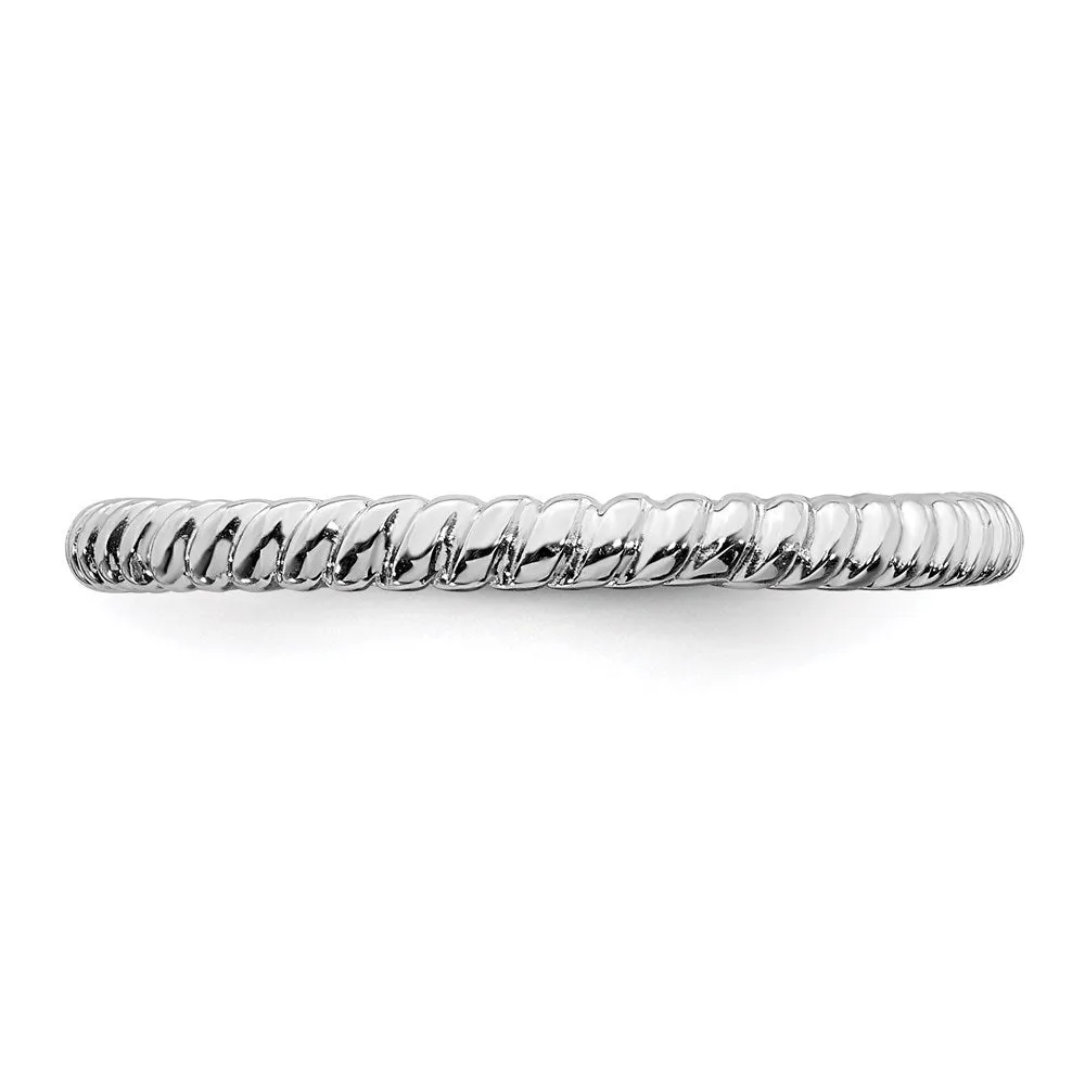 Stackable Expressions Jewelry Sterling Silver Stackable Expressions Rhodium Twisted Ring | QSK195