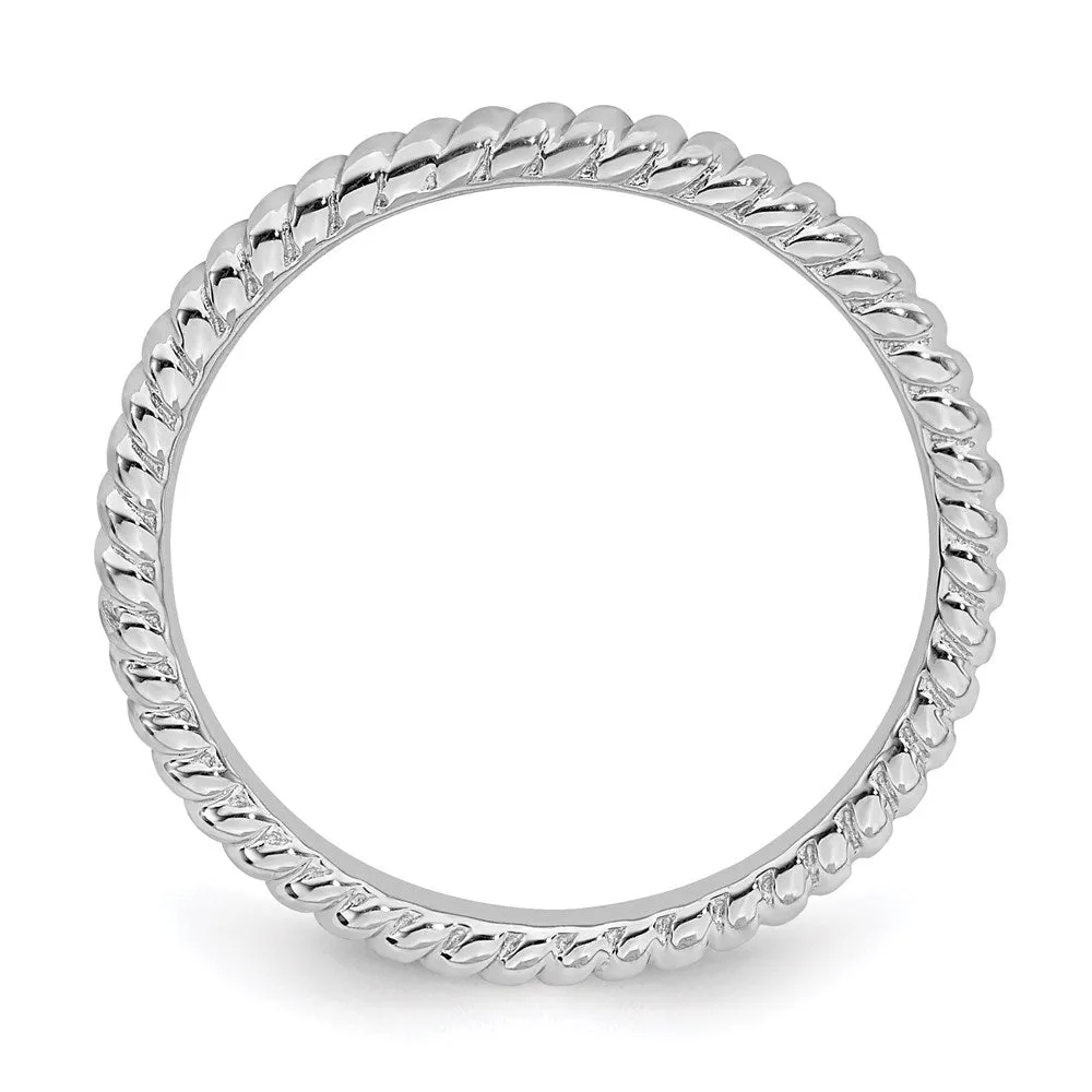 Stackable Expressions Jewelry Sterling Silver Stackable Expressions Rhodium Twisted Ring | QSK195