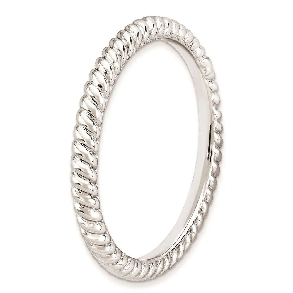 Stackable Expressions Jewelry Sterling Silver Stackable Expressions Rhodium Twisted Ring | QSK195
