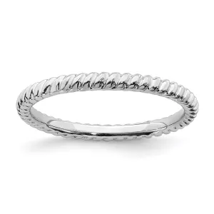Stackable Expressions Jewelry Sterling Silver Stackable Expressions Rhodium Twisted Ring | QSK195