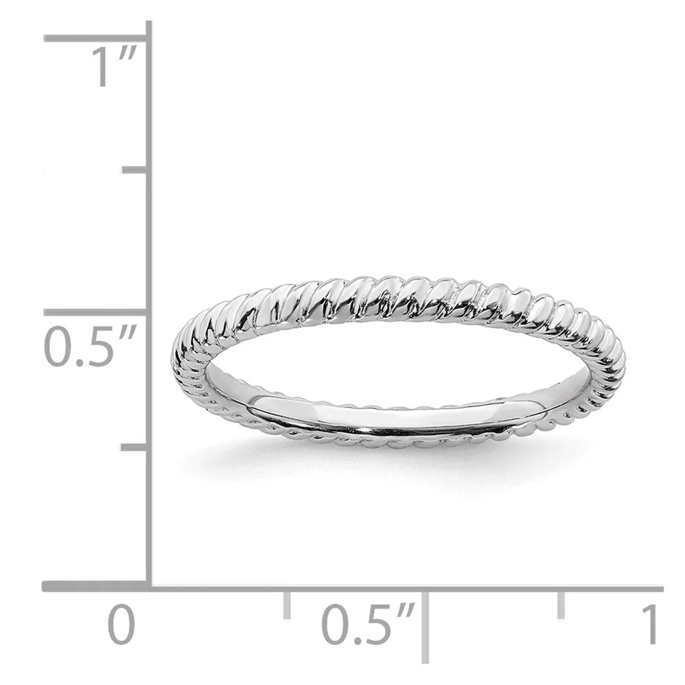 Stackable Expressions Jewelry Sterling Silver Stackable Expressions Rhodium Twisted Ring | QSK195