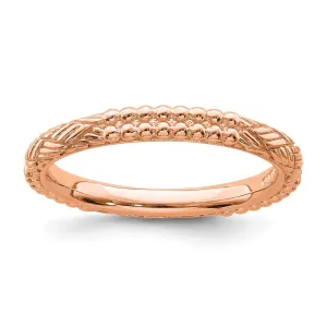 Stackable Expressions Jewelry Sterling Silver Stackable Expressions Rose Gold-plated Patterned Ring | QSK1563