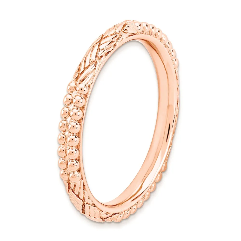 Stackable Expressions Jewelry Sterling Silver Stackable Expressions Rose Gold-plated Patterned Ring | QSK1563