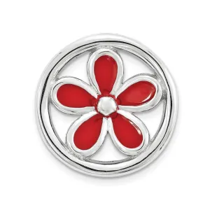 Stackable Expressions Jewelry Sterling Silver Stackable Expressions Sm Red Enameled Flower Chain Slide