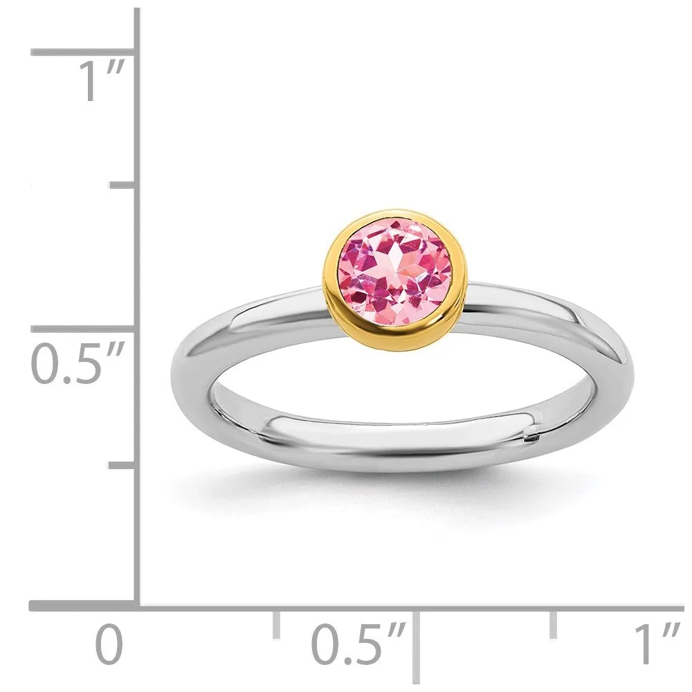 Stackable Expressions Jewelry Sterling Silver Stackable Expressions w/Gold-plate P. Tourmaline Ring | QSK1884