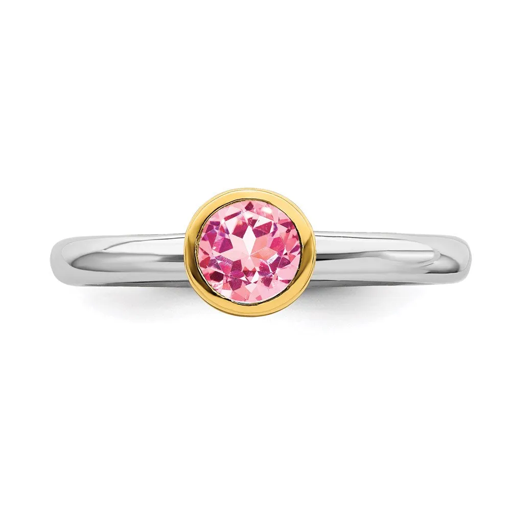 Stackable Expressions Jewelry Sterling Silver Stackable Expressions w/Gold-plate P. Tourmaline Ring | QSK1884