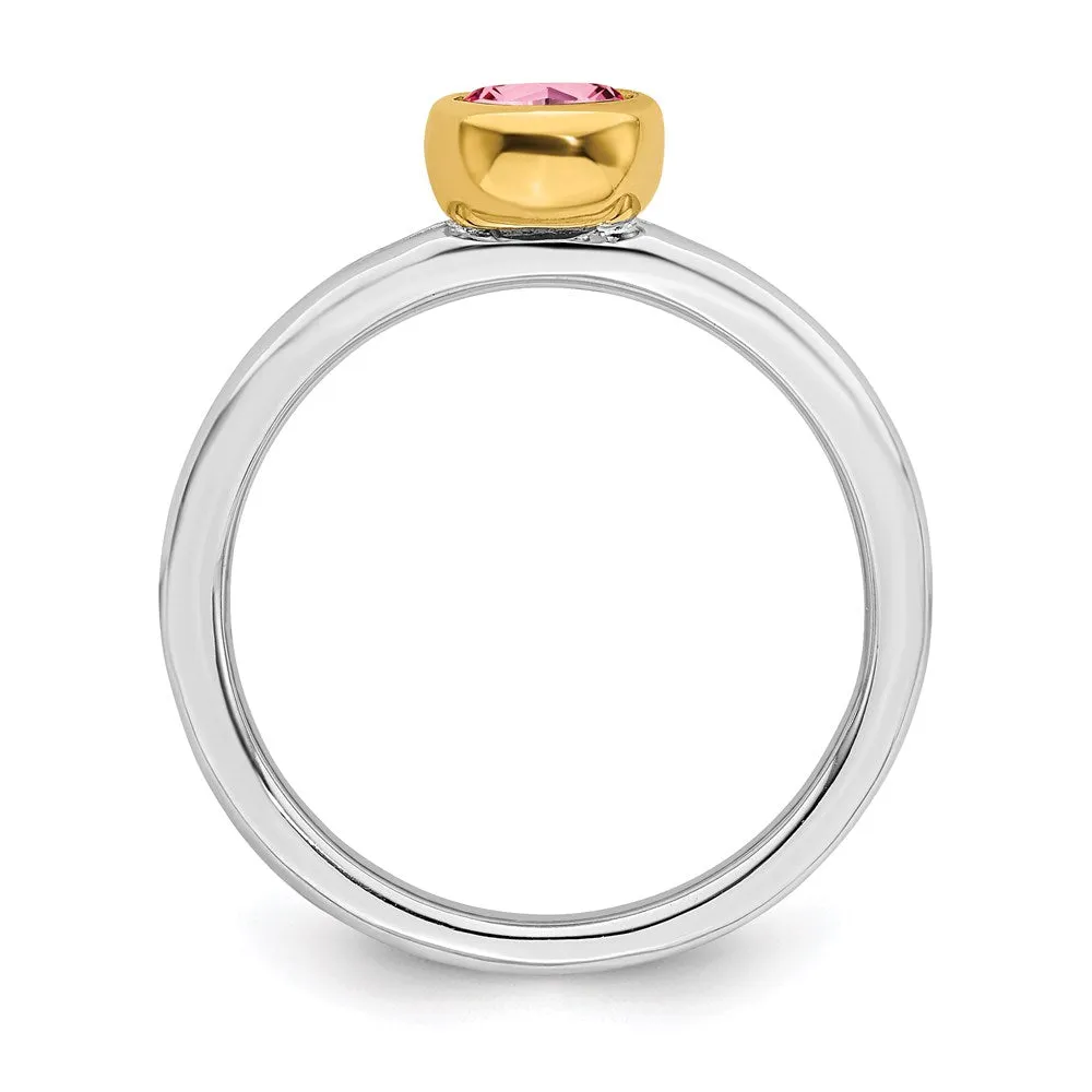 Stackable Expressions Jewelry Sterling Silver Stackable Expressions w/Gold-plate P. Tourmaline Ring | QSK1884