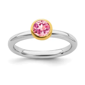 Stackable Expressions Jewelry Sterling Silver Stackable Expressions w/Gold-plate P. Tourmaline Ring | QSK1884