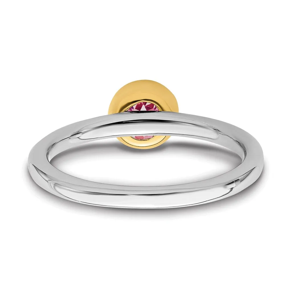 Stackable Expressions Jewelry Sterling Silver Stackable Expressions w/Gold-plate P. Tourmaline Ring | QSK1884