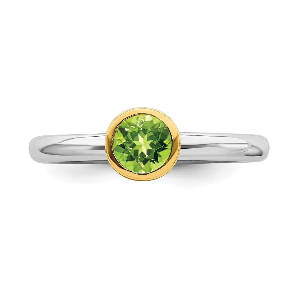 Stackable Expressions Jewelry Sterling Silver Stackable Expressions w/Gold-plate Peridot Ring | QSK1882