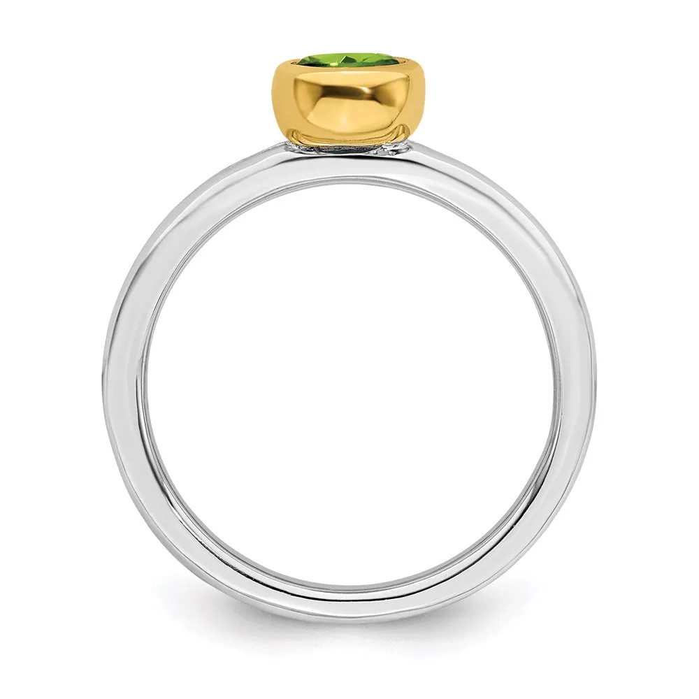 Stackable Expressions Jewelry Sterling Silver Stackable Expressions w/Gold-plate Peridot Ring | QSK1882