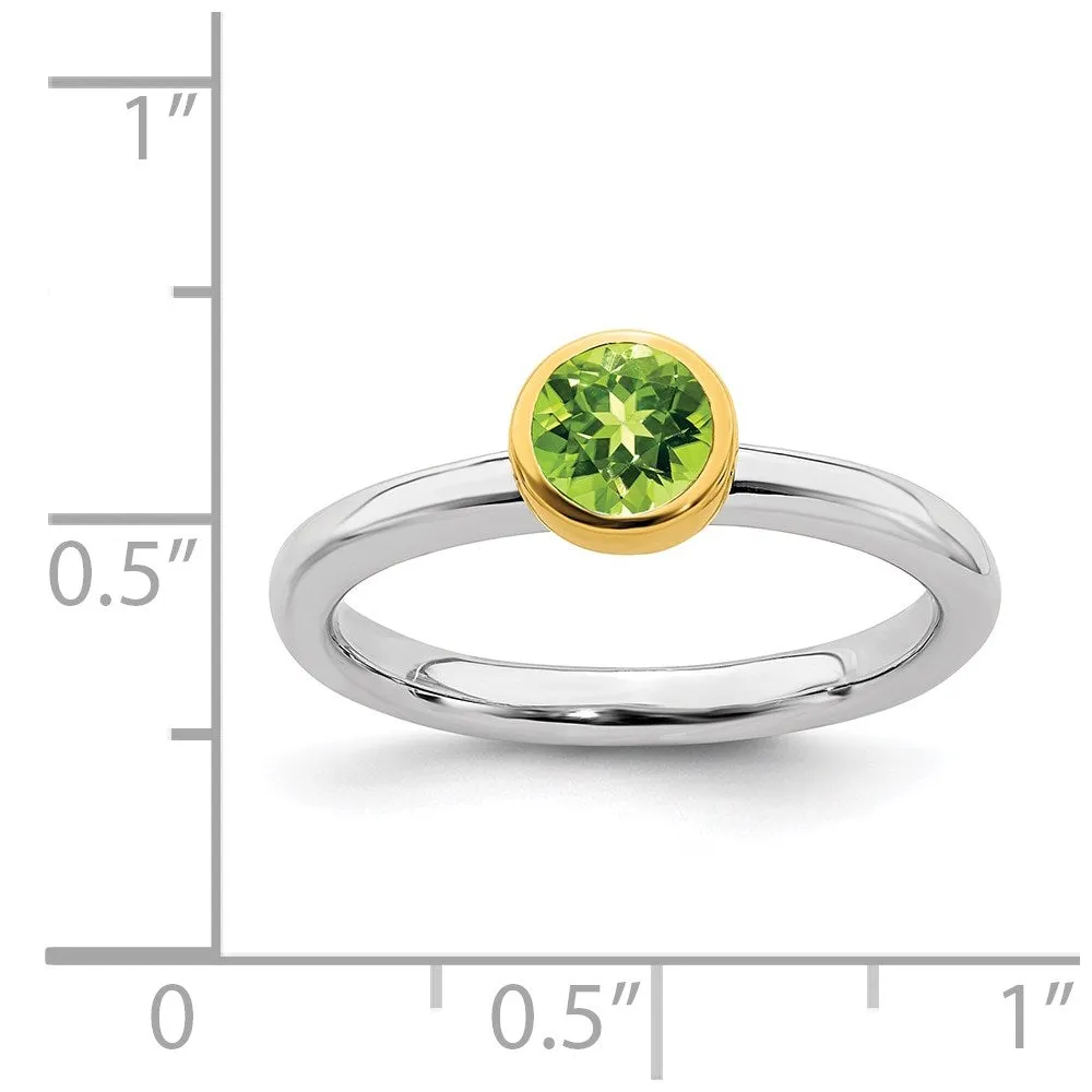 Stackable Expressions Jewelry Sterling Silver Stackable Expressions w/Gold-plate Peridot Ring | QSK1882