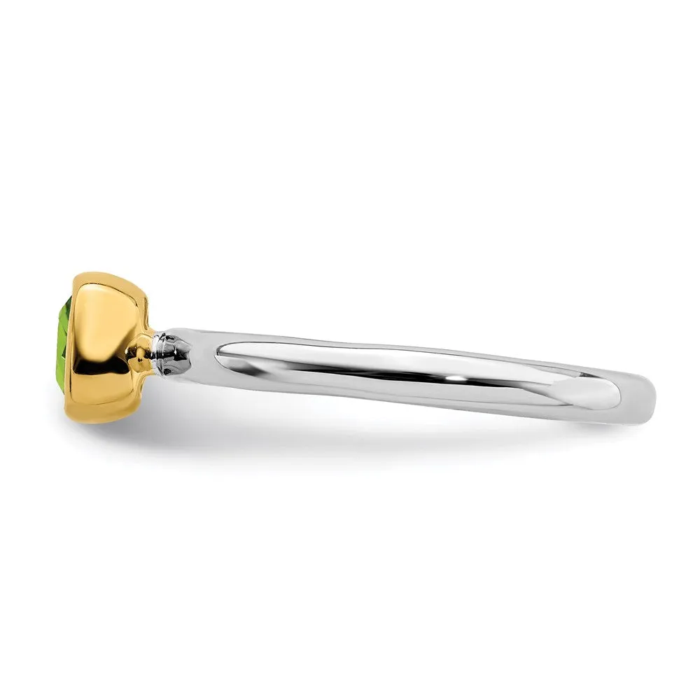 Stackable Expressions Jewelry Sterling Silver Stackable Expressions w/Gold-plate Peridot Ring | QSK1894