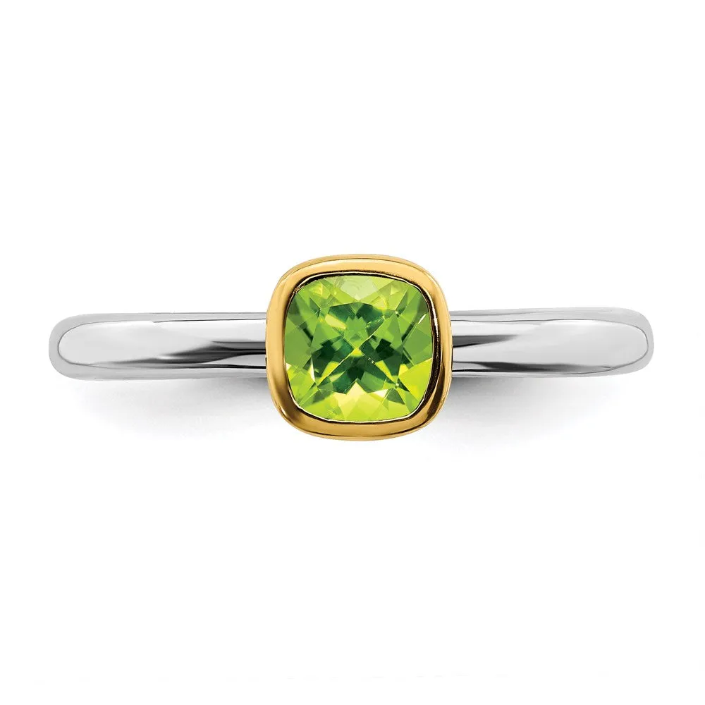 Stackable Expressions Jewelry Sterling Silver Stackable Expressions w/Gold-plate Peridot Ring | QSK1894