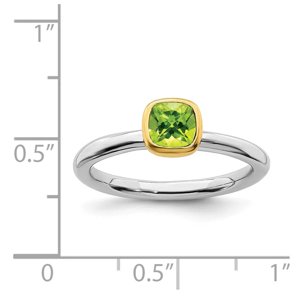 Stackable Expressions Jewelry Sterling Silver Stackable Expressions w/Gold-plate Peridot Ring | QSK1894