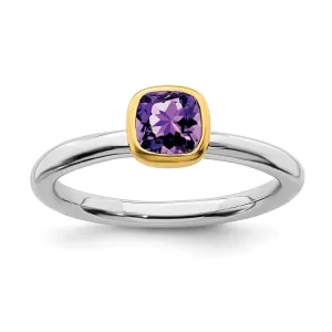 Stackable Expressions Jewelry Sterling Silver Stackable Expressions w/Gold-plated Amethyst Ring | QSK1888