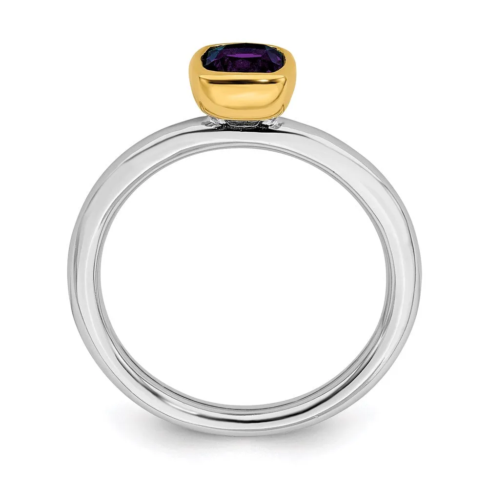 Stackable Expressions Jewelry Sterling Silver Stackable Expressions w/Gold-plated Amethyst Ring | QSK1888