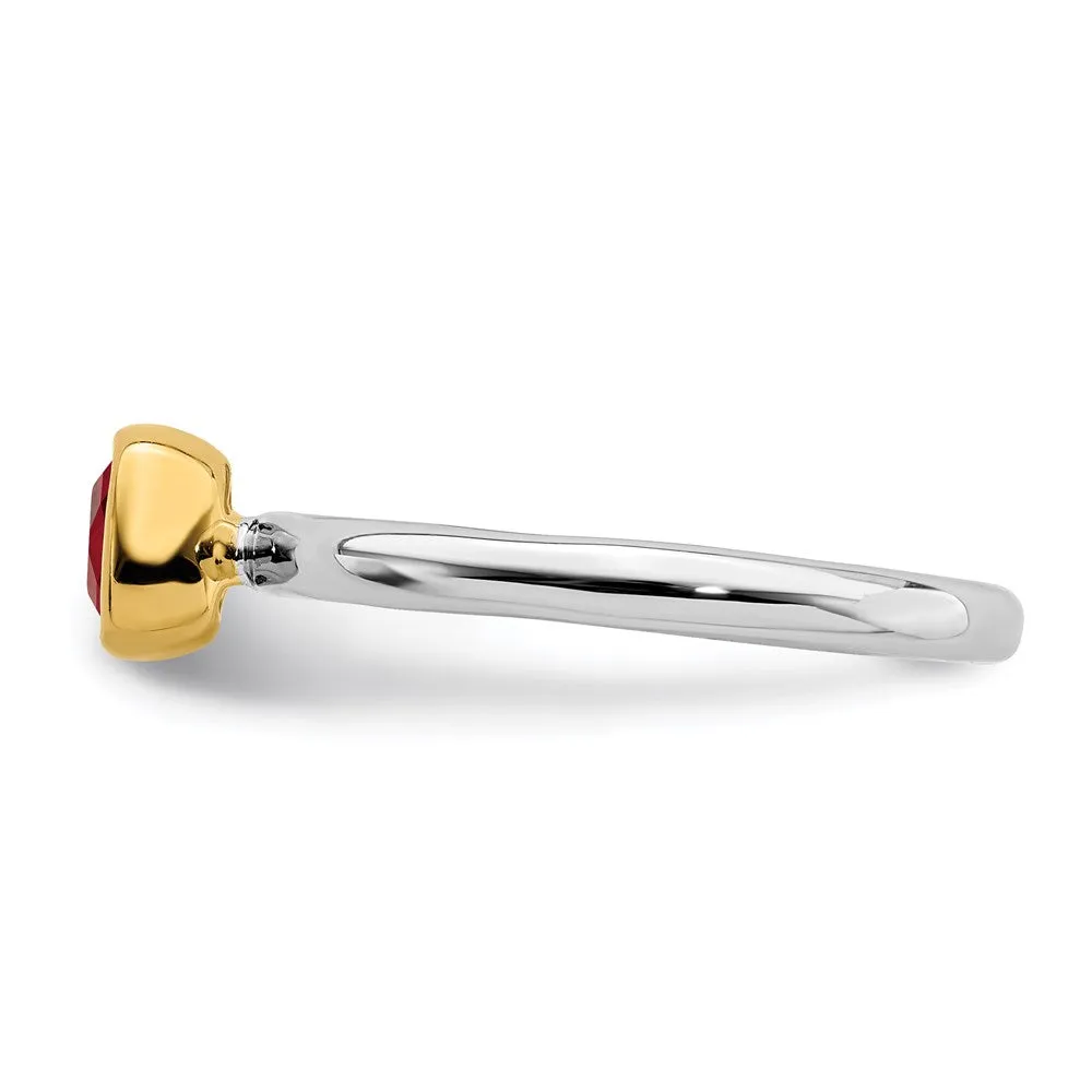 Stackable Expressions Jewelry Sterling Silver Stackable Expressions w/Gold-plated Garnet Ring | QSK1887