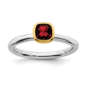 Stackable Expressions Jewelry Sterling Silver Stackable Expressions w/Gold-plated Garnet Ring | QSK1887