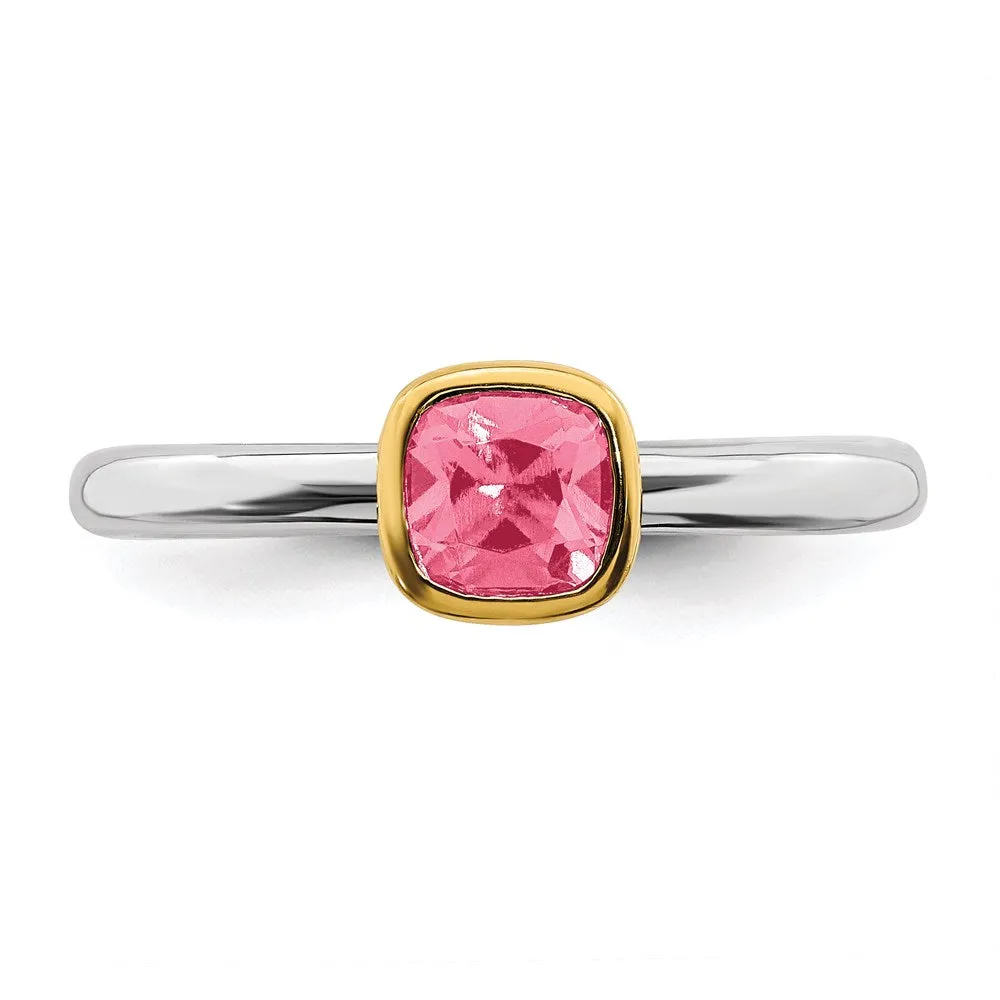 Stackable Expressions Jewelry Sterling Silver Stackable Expressions w/Gold-plated P.Tourmaline Ring | QSK1896