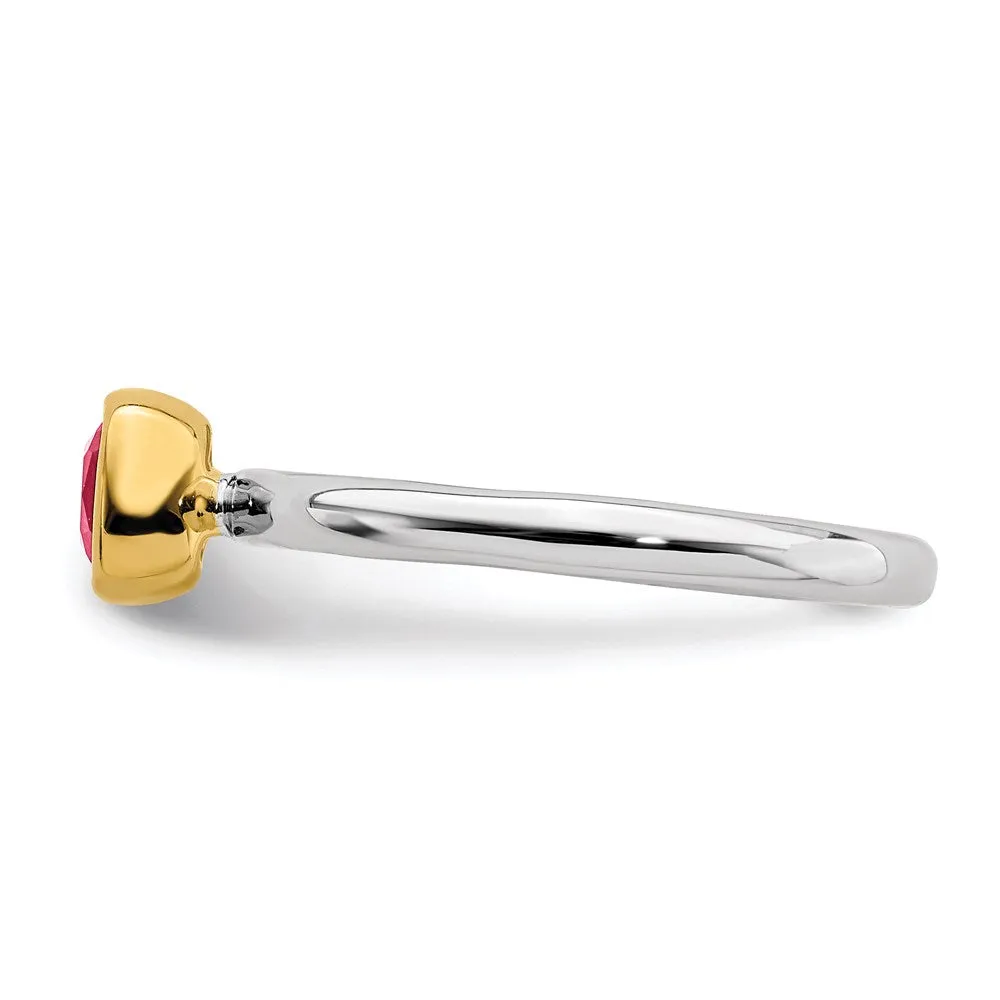 Stackable Expressions Jewelry Sterling Silver Stackable Expressions w/Gold-plated P.Tourmaline Ring | QSK1896