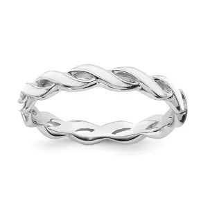Stackable Expressions Jewelry Sterling Silver Stackable Expressions White Enamel Ring | QSK1515