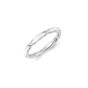 Stackable Expressions Jewelry Sterling Silver Stackable Expressions White Enameled Ring | QSK1151