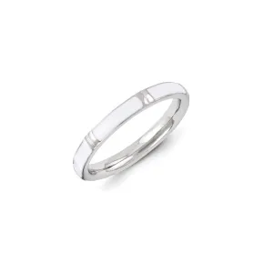 Stackable Expressions Jewelry Sterling Silver Stackable Expressions White Enameled Ring | QSK1362