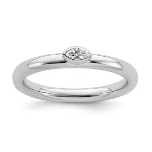 Stackable Expressions Jewelry Sterling Silver Stackable Expressions White Topaz Ring | QSK2127