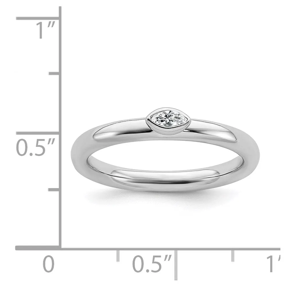Stackable Expressions Jewelry Sterling Silver Stackable Expressions White Topaz Ring | QSK2127