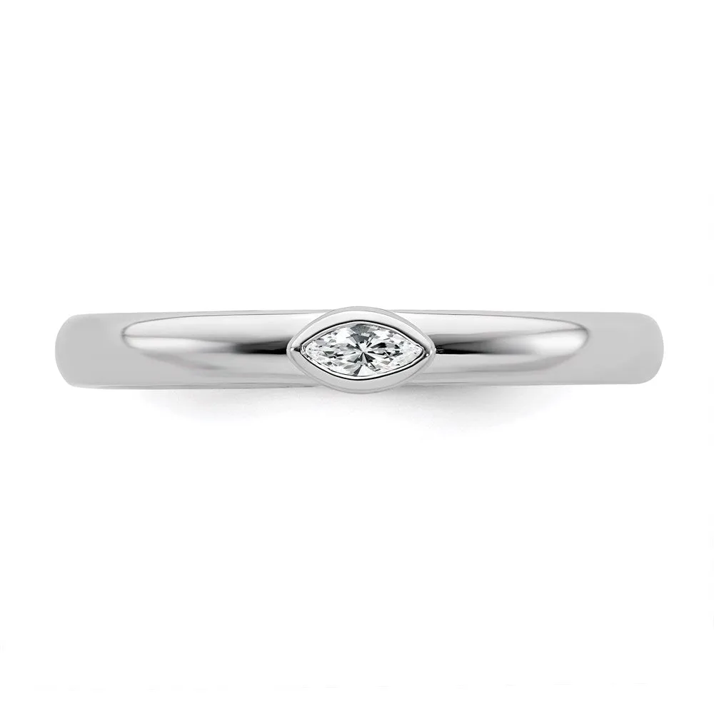 Stackable Expressions Jewelry Sterling Silver Stackable Expressions White Topaz Ring | QSK2127