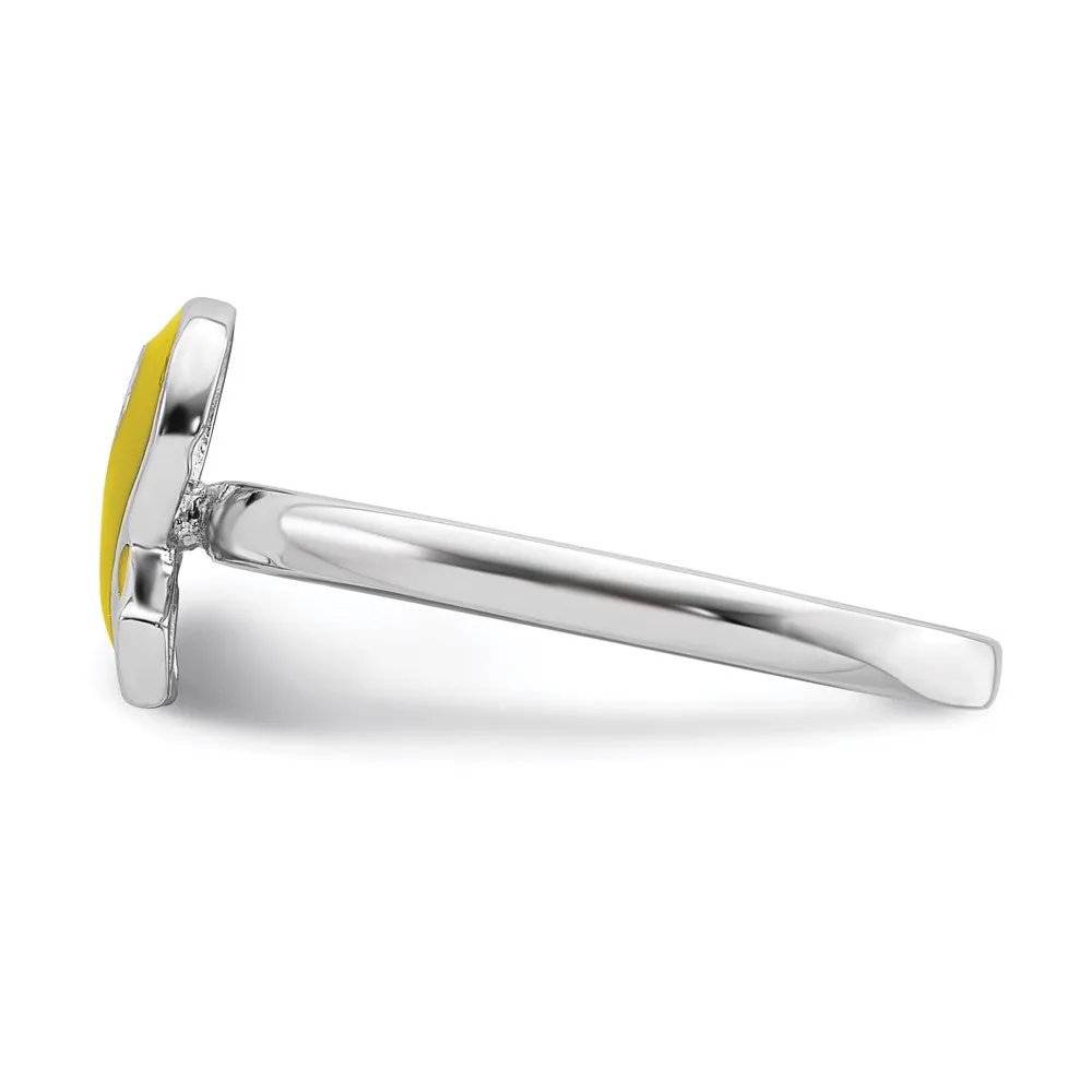 Stackable Expressions Jewelry Sterling Silver Stackable Expressions Yellow Enameled Awareness Ribbon Ring | QSK941