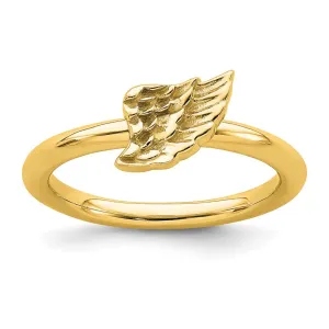 Stackable Expressions Jewelry Sterling Silver Stackable Expressions Yellow-plated Angel Wing Ring | QSK1984