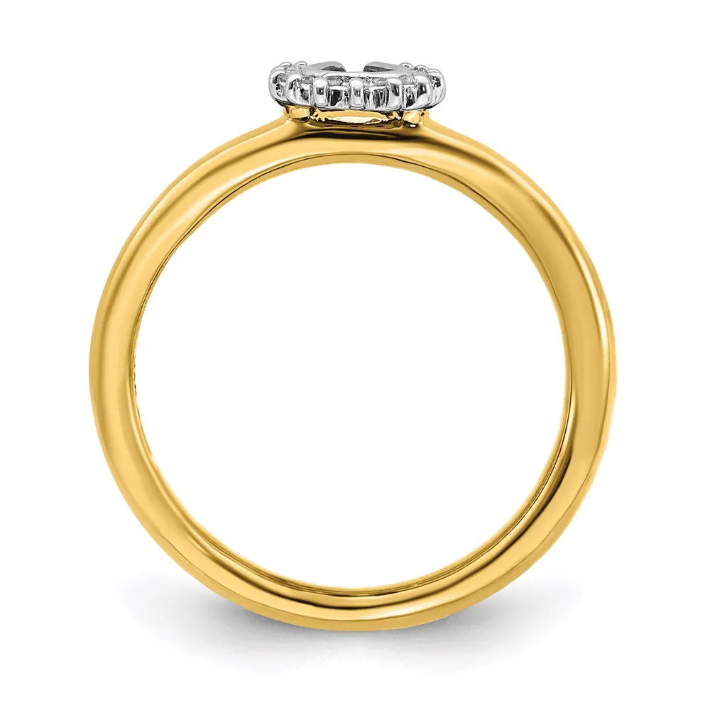 Stackable Expressions Jewelry Sterling Silver Stackable Expressions Yellow-plated Dia. Horseshoe Ring | QSK1979