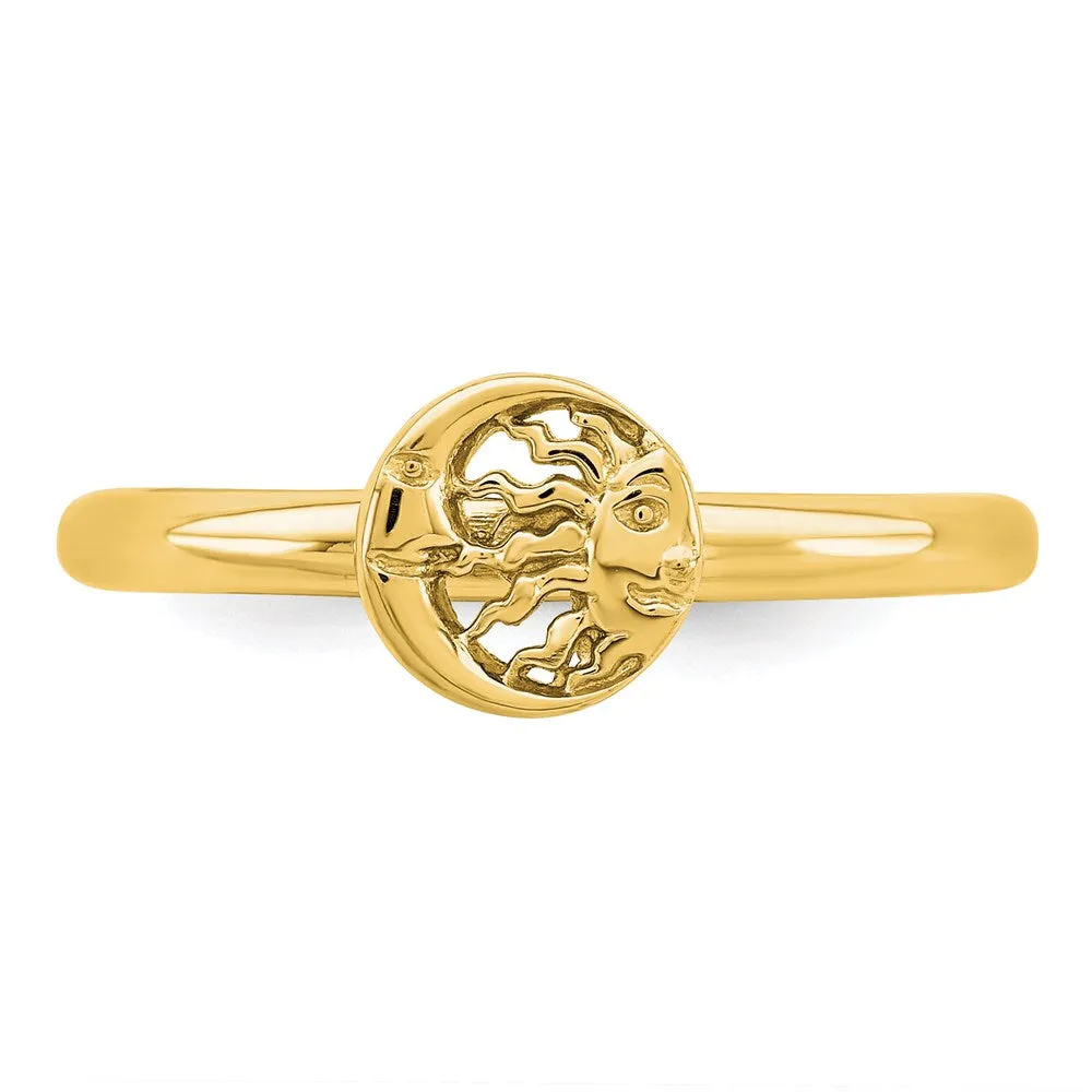 Stackable Expressions Jewelry Sterling Silver Stackable Expressions Yellow-plated Sun/Moon Ring | QSK1942