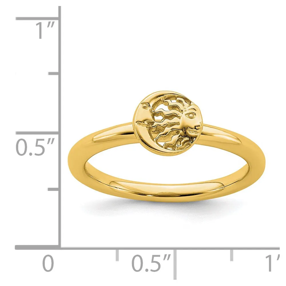 Stackable Expressions Jewelry Sterling Silver Stackable Expressions Yellow-plated Sun/Moon Ring | QSK1942