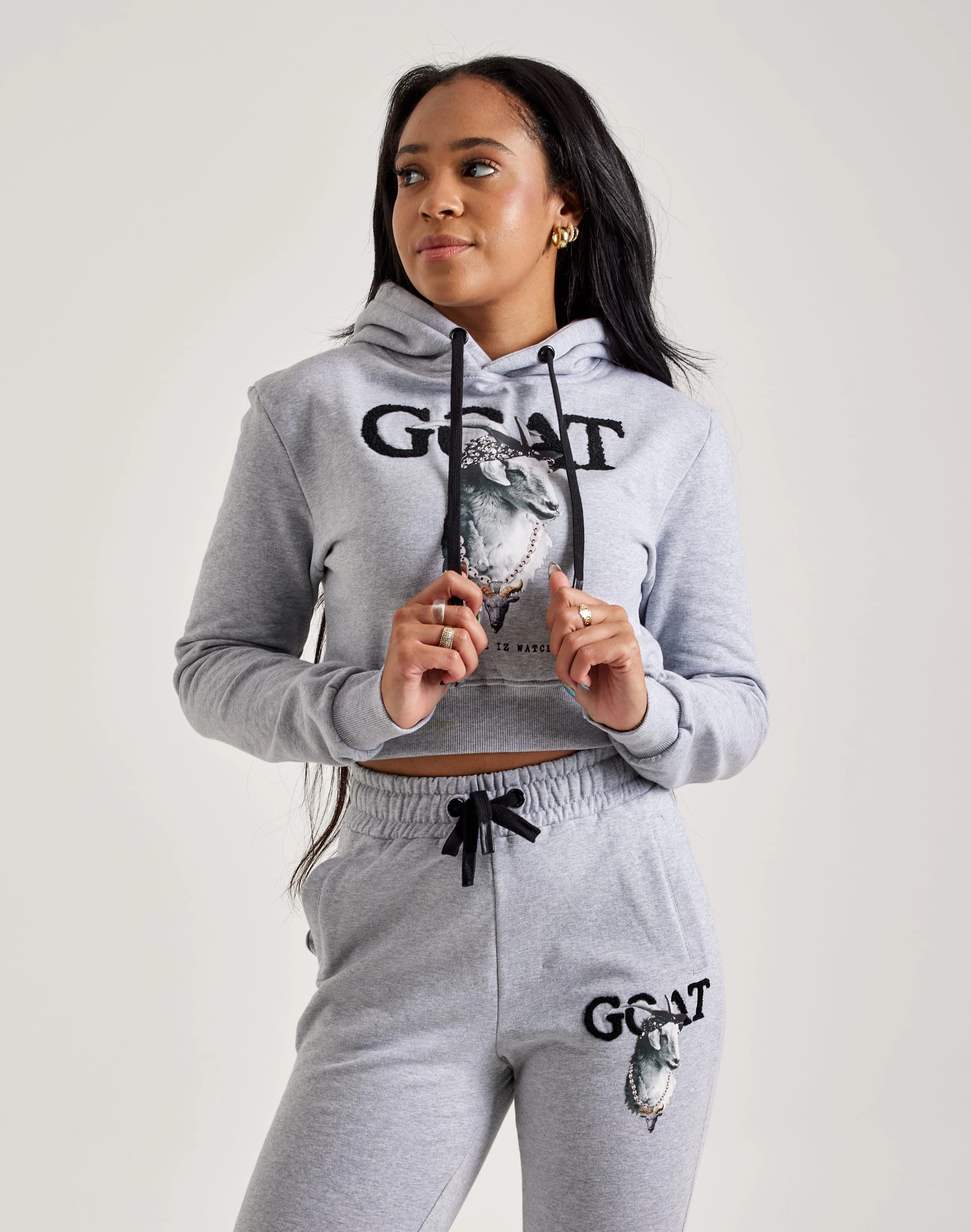 Stylish products Streetz Iz Watchin Goat Cropped Pullover Hoodie Fashion trends