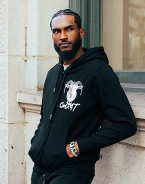 Streetz Iz Watchin Goat Full-Zip Hoodie Denim - based fashion Classic fashion pieces