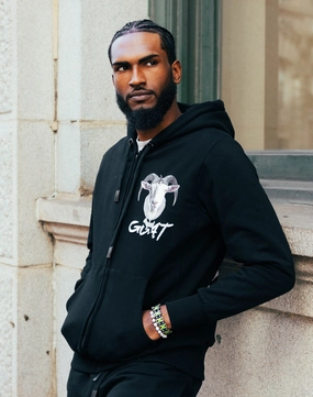 Streetz Iz Watchin Goat Full-Zip Hoodie Denim - based fashion Classic fashion pieces