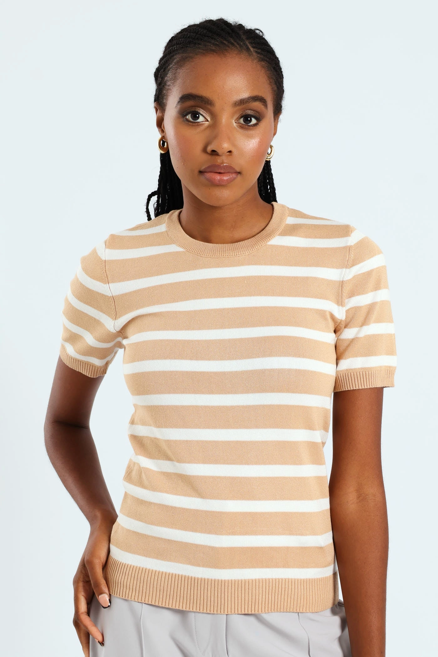 Stripe Pullover - Camel