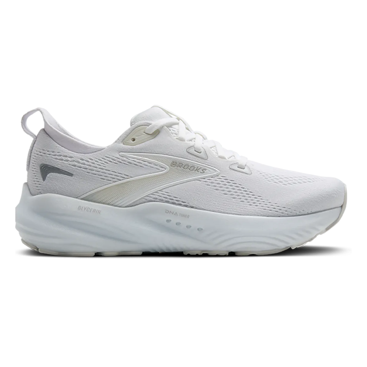 Brooks Glycerin 22 White - White - Grey Resilient Handsome