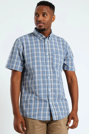 Style statements Button Down Check Shirt - Steel Blue Seasonal wear