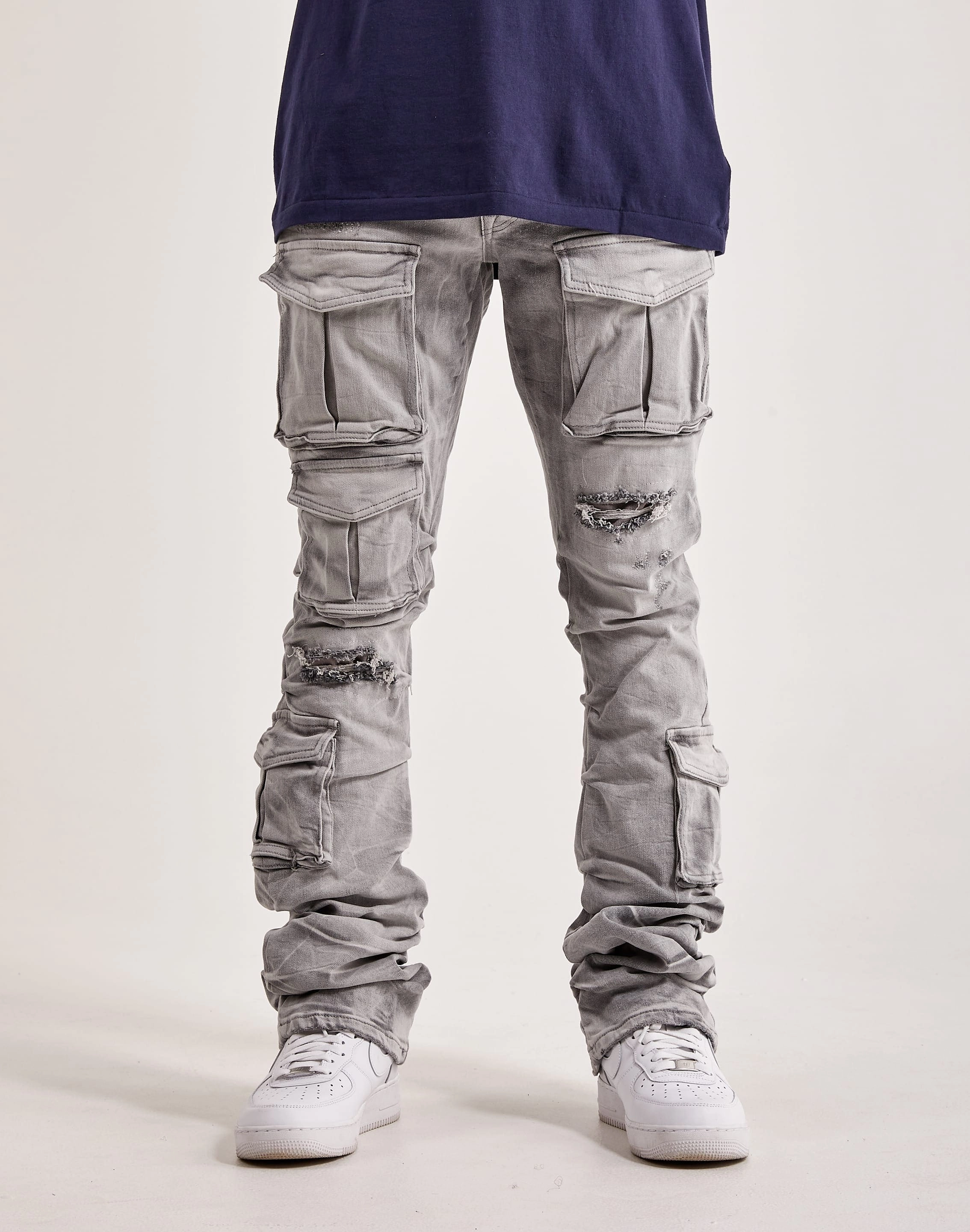 Smoke Rise Utility Pocket Stacked Flare Denim High - end fashion Fashion influencers' recommendations